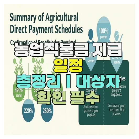  농업직불금 지급 일정 총정리｜대상자 확인 필수