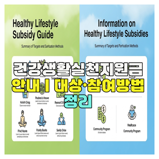  건강생활실천지원금 안내｜대상·참여방법 정리
