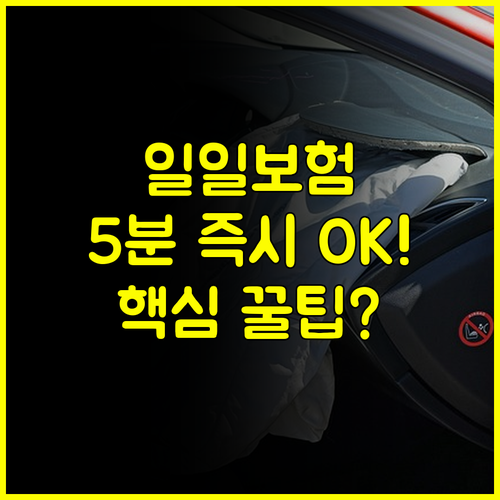 5분 완성 자동차 일일보험 모바일 가입 즉시 효력 발생하는 단기 운전자 보험 핵심 꿀팁