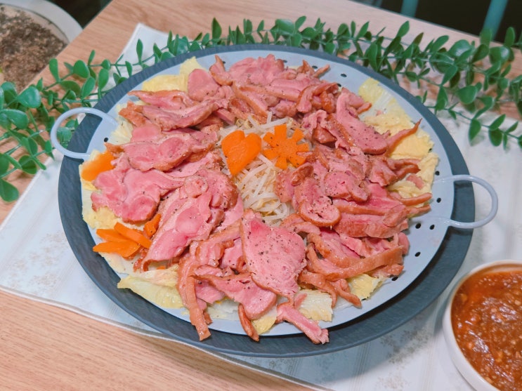  다이어트 숙주 요리 기름기 쫙 뺀 훈제 오리찜 만들었어요