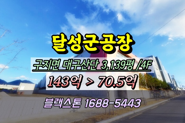  달성군공장 경매 구지면 대구국가산업단지 3천평 ⁍2024타경30458