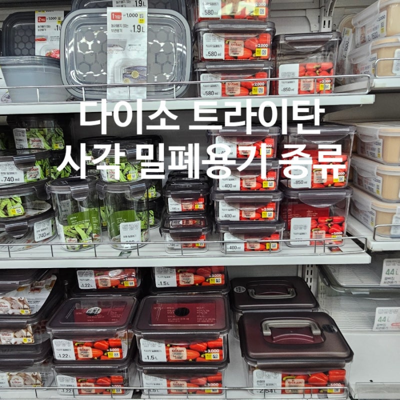 다이소 트라이탄 정사각 직사각 밀폐용기 보관용기 종류 주방용품