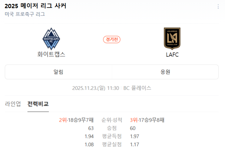  LAFC 손흥민 2025 MLS 플레이오프 8강전 밴쿠버 뮐러와 정면승부 경기 일정 중계 완전 정리