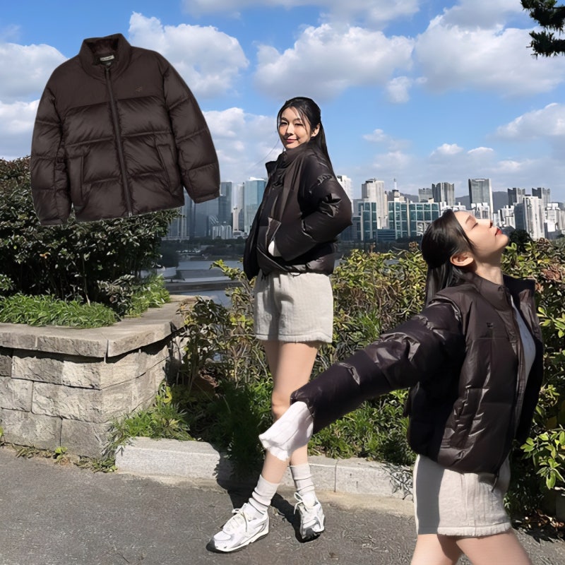 올겨울 코디는 김연아 선에서 종결! 신상 뉴발란스 숏 패딩 디테일