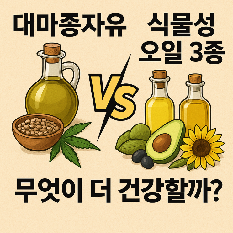  대마종자유 vs 올리브·아보카도·코코넛 오일 비교! 어떤 차이가 있을까?