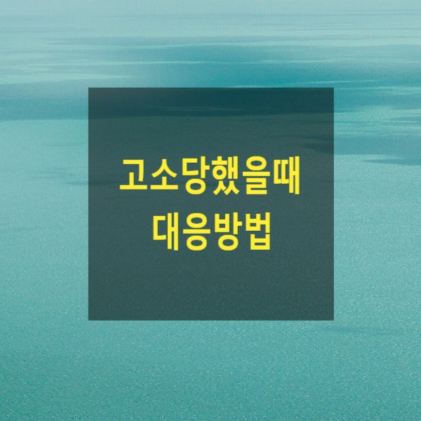  고소당했을때 대응방법