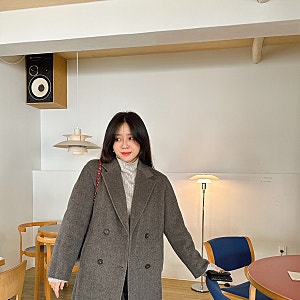 비지트인뉴욕 롱코트 (visitinnewyork) 여자 더블코트 그레이