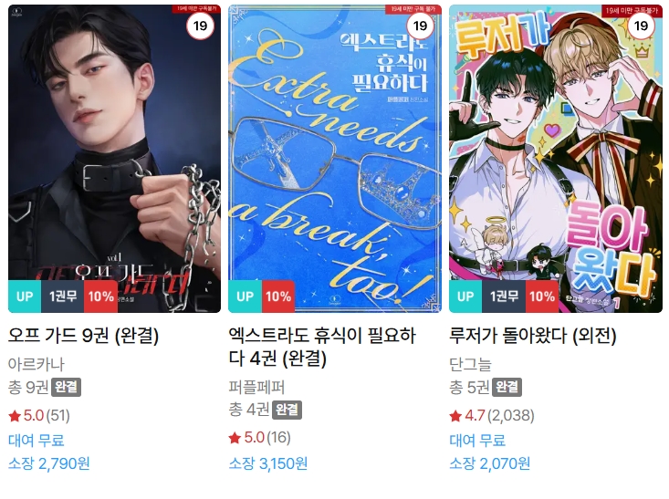  BL소설 신간) 25년 11월 20일 신간