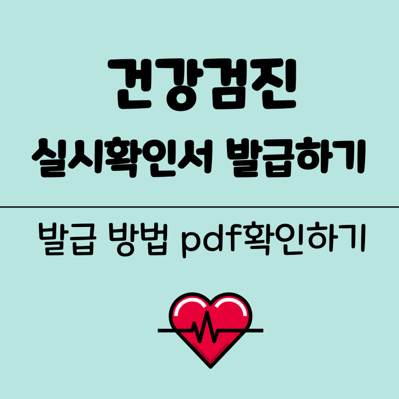 직접 발급해본 건강검진 실시확인서 PDF