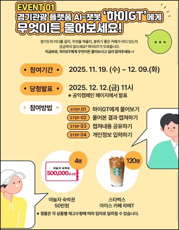  경기관광공사 이벤트(스벅라떼등 248명)추첨~12.09