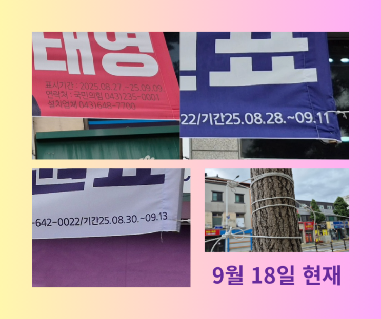 게시기간 지난 <b>현수막</b> 옥외광고물법 <b>단속</b>대상, <b>대통령</b>... 