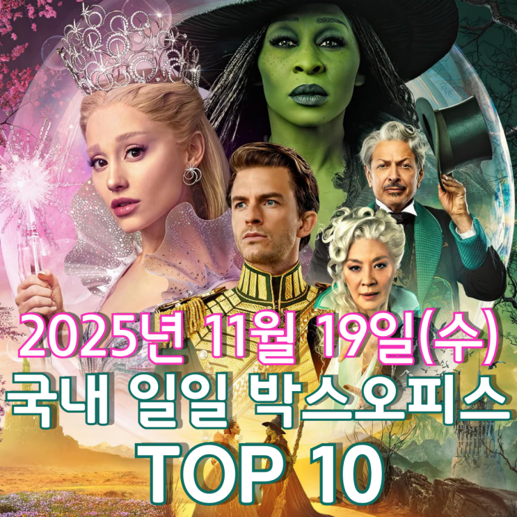  [국내 박스오피스] 일일 TOP 10 - 2025년 11월 19일(수)