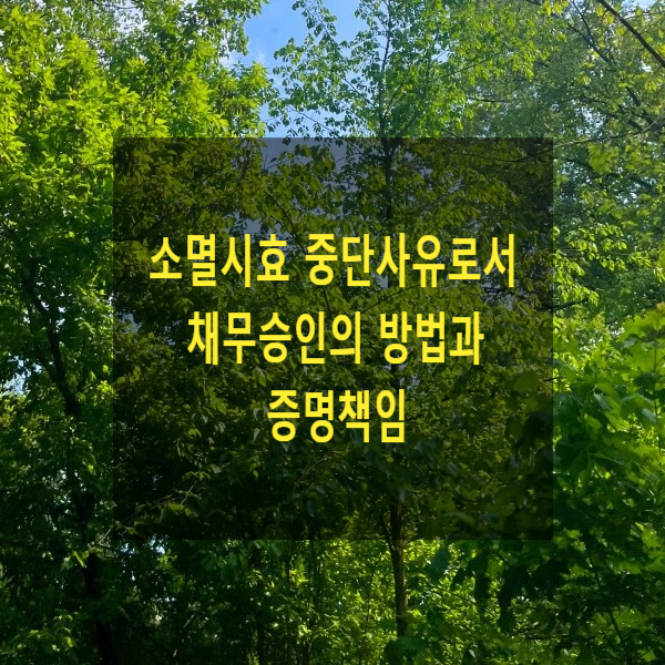  소멸시효 중단사유로서 채무승인의 방법과 증명책임