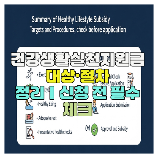 건강생활실천지원금 대상·절차 정리｜신청 전 필수 체크