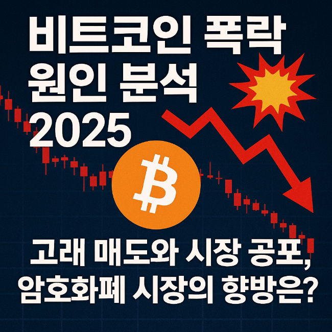 <b>비트코인</b> <b>폭락</b> 원인 분석 2025 고래 매도와 시장 공포, <b>암호</b>화... 