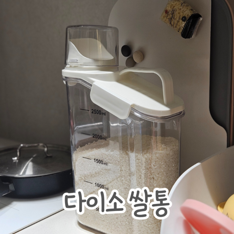 다이소 쌀통 쌀 보관함 소분 용기에 정리하기