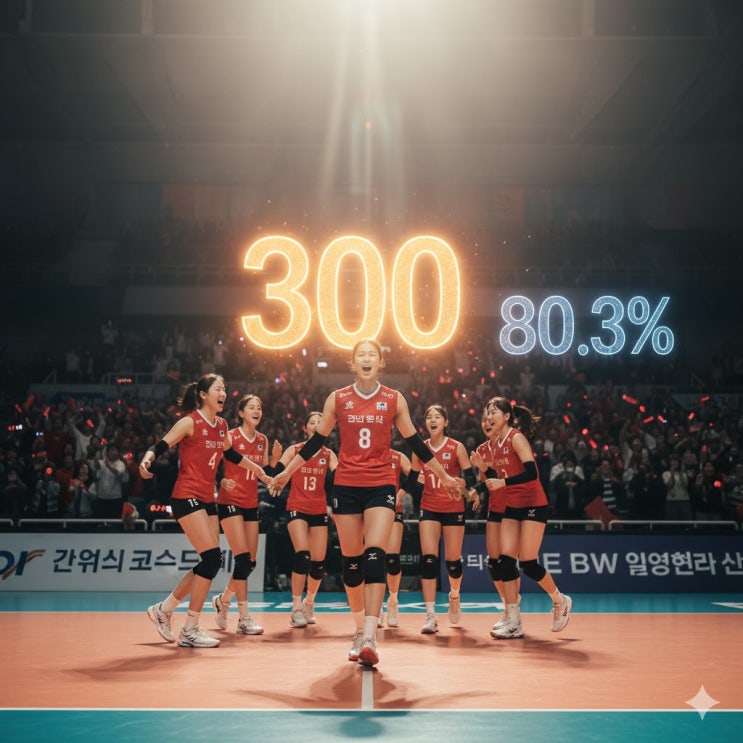  [V-리그 여자부] 정관장 vs 페퍼저축은행: 80.3% 예측을 굳히는 조이 '48.4%' 공격 효율