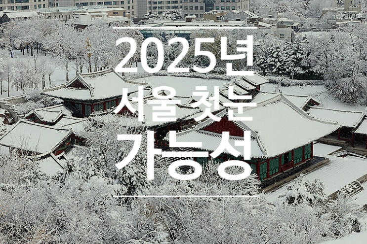  2025년 올해 서울 첫눈 예상 한주간 날씨 예보 전망