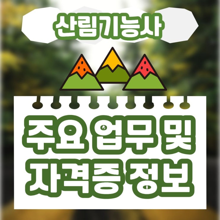  산림기능사 주요 업무 및 자격증 정보