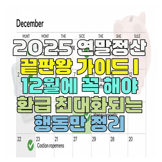  2025 연말정산 끝판왕 가이드 | 12월에 꼭 해야 환급 최대화되는 행동만 정리