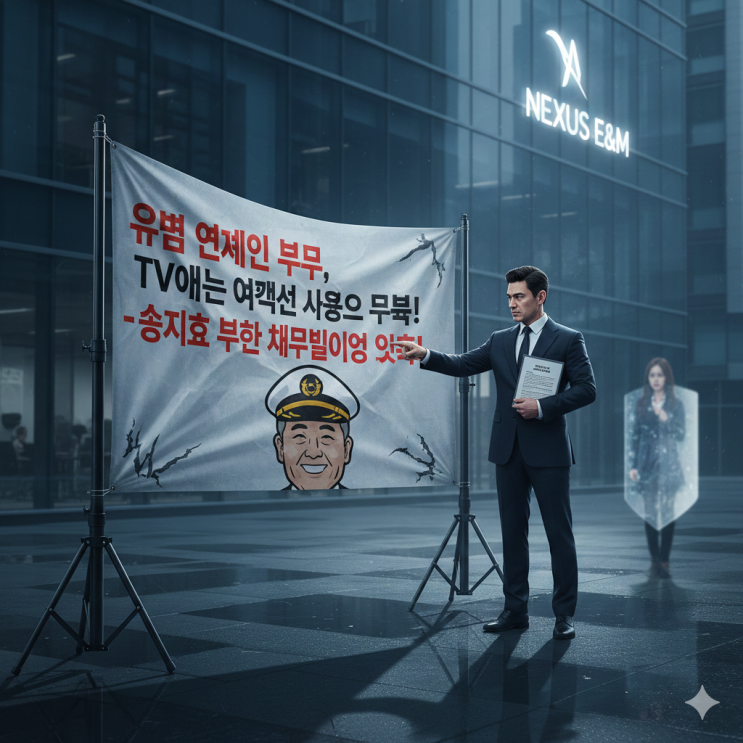 송지효 측, 부친 관련 '채무불이행 의혹' 및 '<b>현수막 게시</b> 협박... 