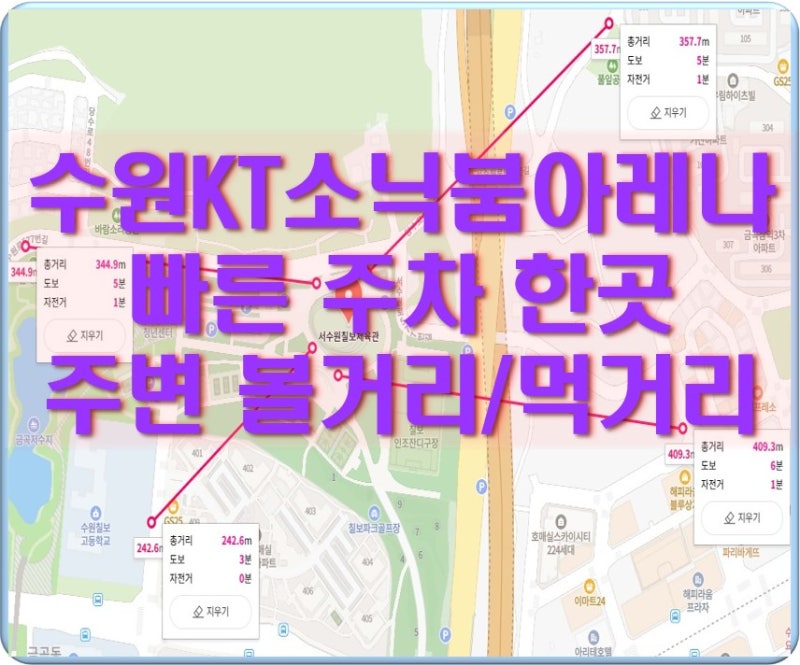 수원KT소닉붐 아레나 농구장 빠른 주차, 주변 볼거리/먹거리