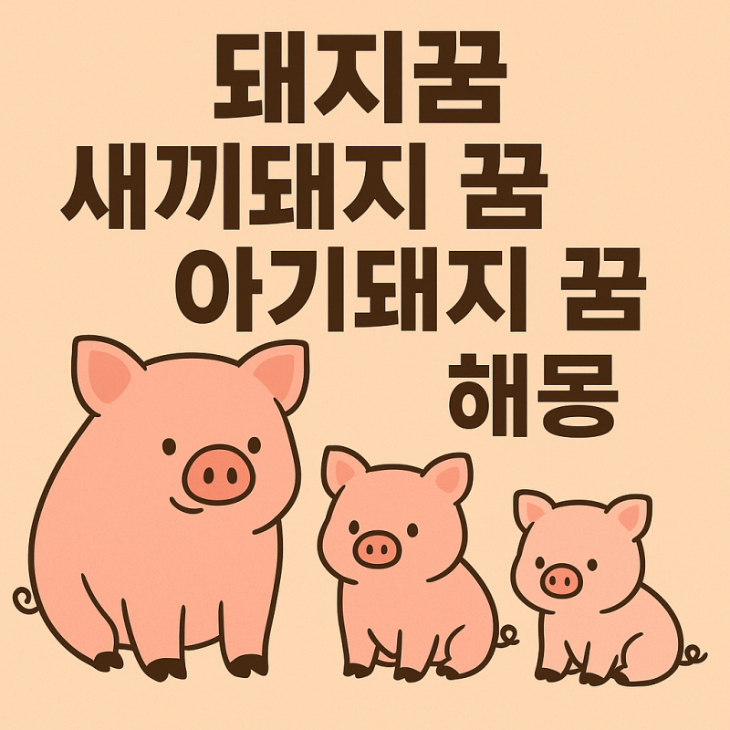 돼지꿈 새끼돼지 꿈 아기돼지 꿈 해몽