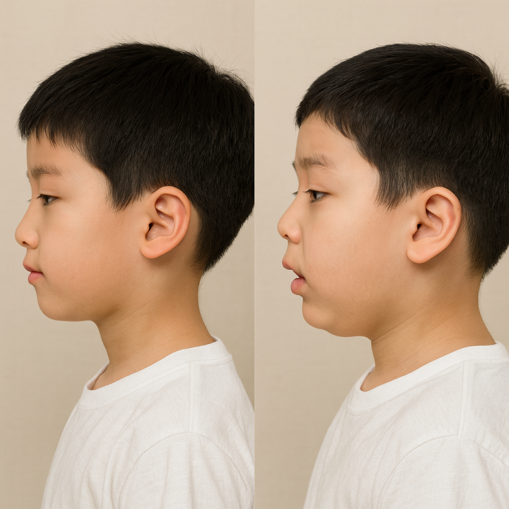  코로 숨 쉬는 아이 vs 입으로 숨 쉬는 아이, 얼굴형이 달라집니다