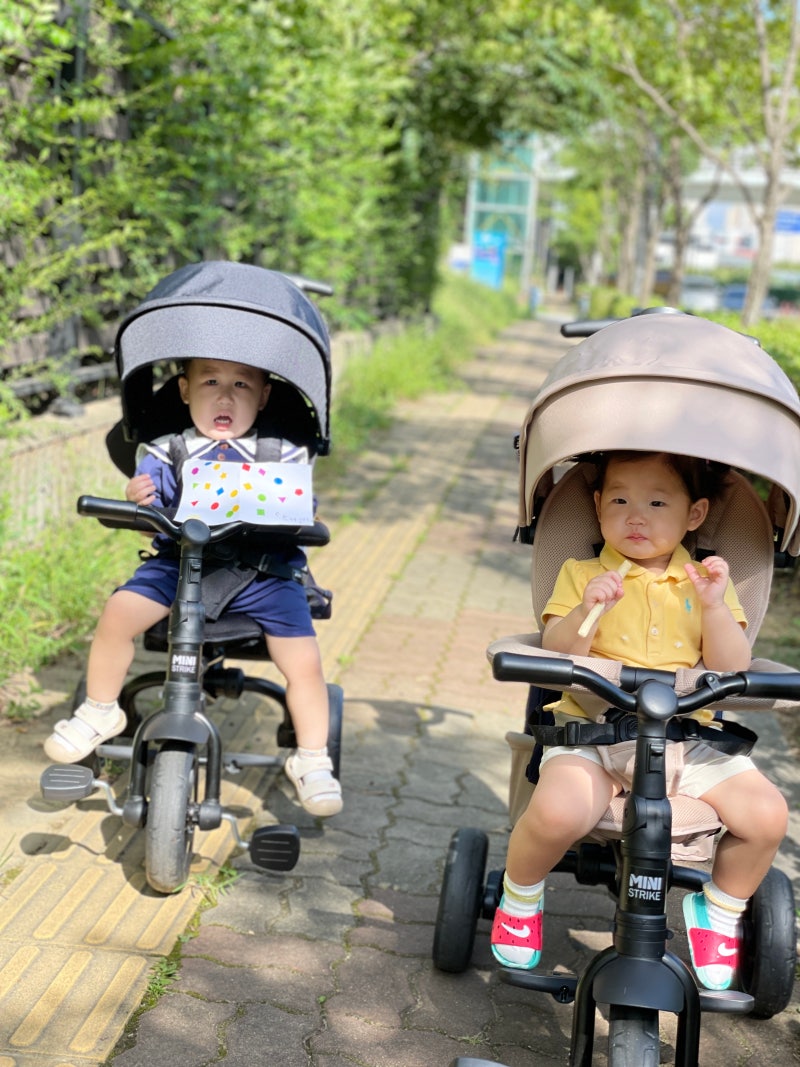 유모차 거부 극복 타보 미니스트라이크 유아 세발자전거