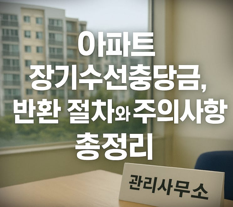  아파트 장기수선충당금 돌려받는 방법