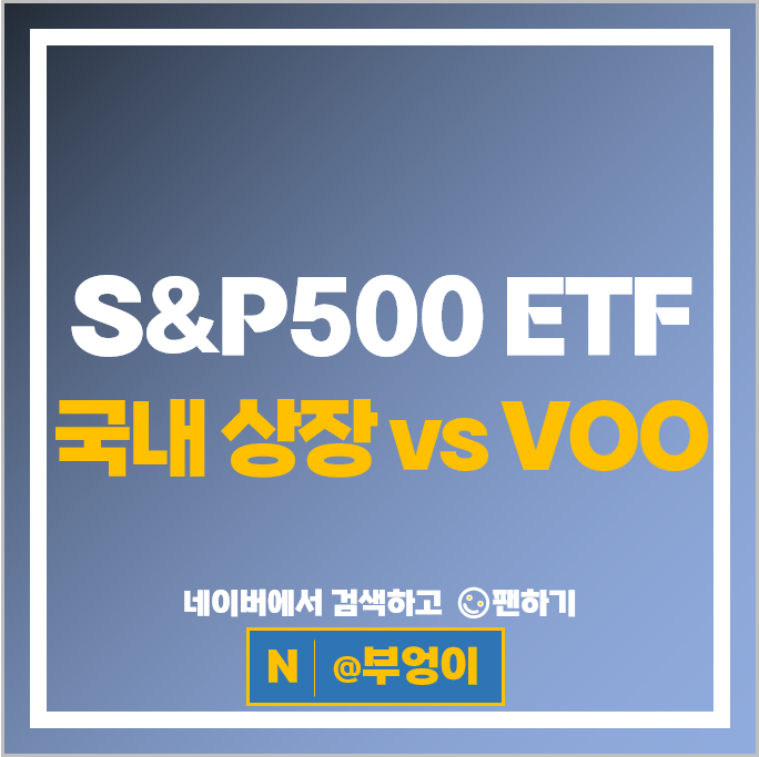 S&P500 ETF 비교, 미국 달러 환율 반영 국내 상장 ETF vs VOO