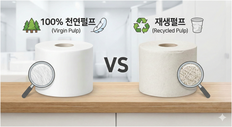  천연펄프 VS 재생펄프 점보롤, 차이점 완벽 정리! 우리 건물에 맞는 선택은?