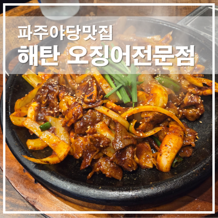  해탄 오징어전문점 파주야당맛집 직화돌판오징어제육볶음 한상 후기