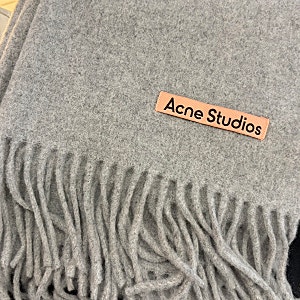 ️ Acne Studiosㅣ아크네스튜디오 머플러 (프린지 울 스카프 라이트 그레이 멜란지 슬림)
