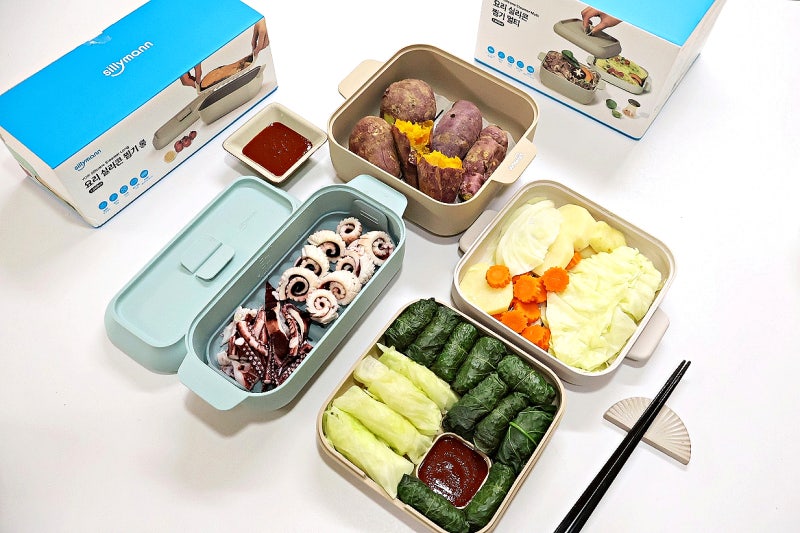 실리만 전자레인지 찜기 양배추찜 야채찜 오징어숙회 전자레인지 요리