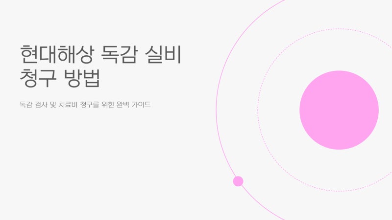 현대해상 독감 실비 청구 방법, 서류 보기