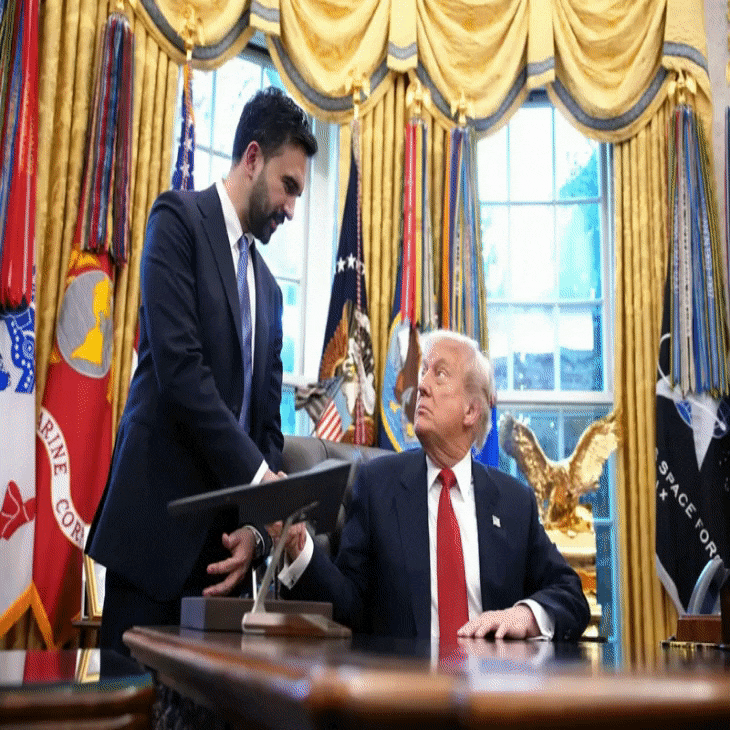 <b>트럼프</b> 대통령(Donald Trump)과 '사회주의자' 조란 <b>맘다니</b>... 