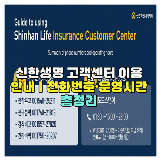  신한생명 고객센터 이용 안내｜전화번호·운영시간 총정리