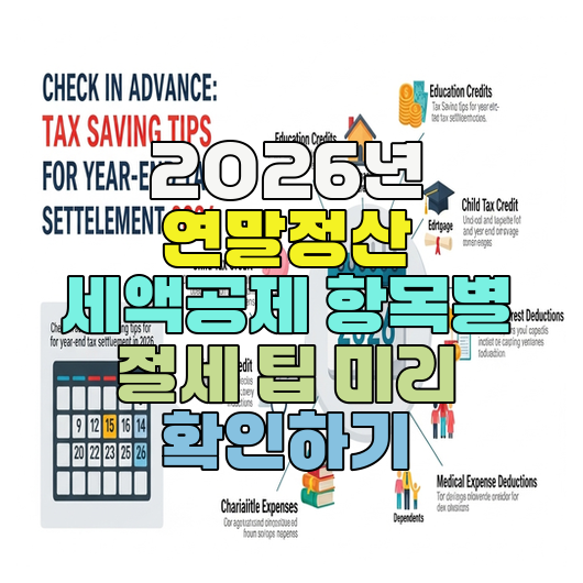  2026년 연말정산 세액공제 항목별 절세 팁 미리 확인하기