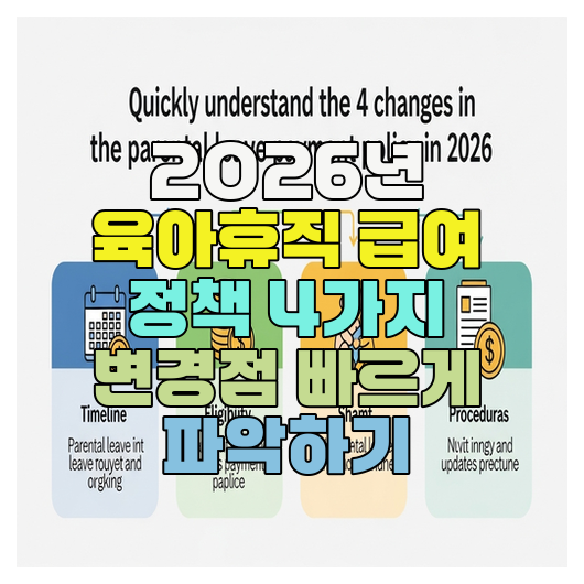  2026년 육아휴직 급여 정책 4가지 변경점 빠르게 파악하기