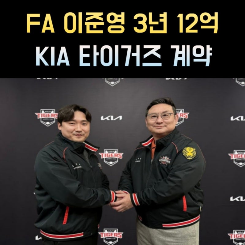 KBO, 기아 타이거즈 이준영 FA 계약 연봉 프로필 프로야구