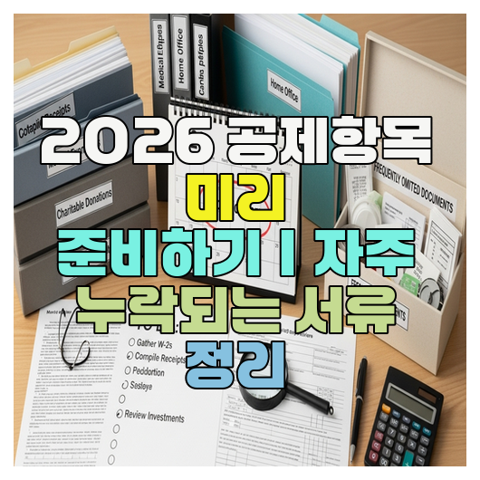  2026 공제항목 미리 준비하기｜자주 누락되는 서류 정리