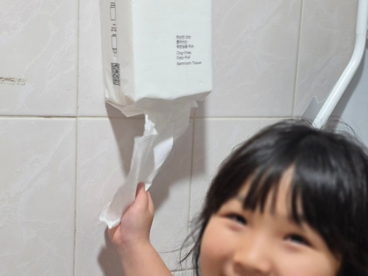  물에잘녹는화장지 먼지없는 백만봉휴지 사용 중