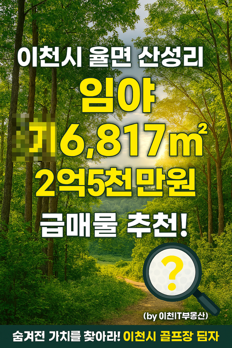  이천시 율면 산성리 임야  16,817 2억5천만원 산림경영