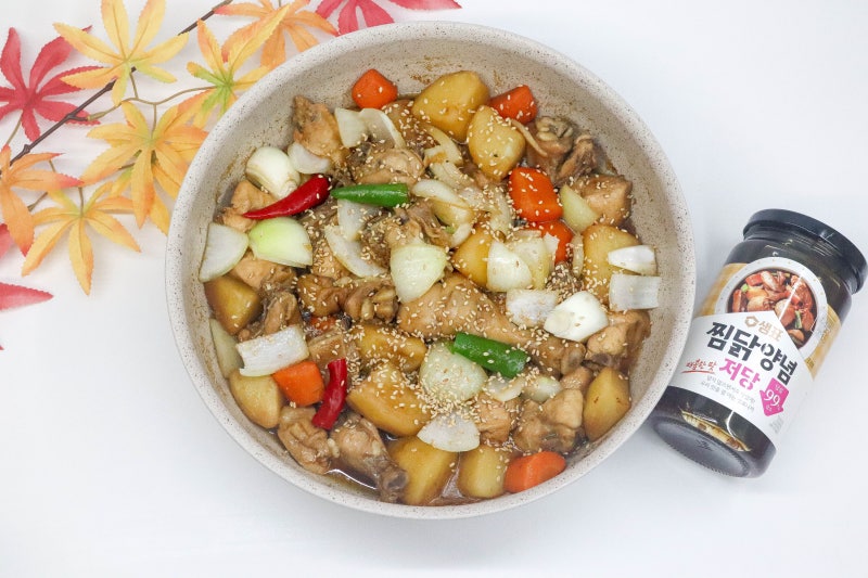샘표 저당 찜닭양념 매운 간장찜닭 레시피 안동찜닭