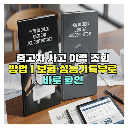  중고차 사고 이력 조회 방법｜보험·성능기록부로 바로 확인
