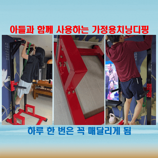  가정용치닝디핑 아들과 함께 사용하는 홈트 턱걸이 운동 이 정도면 헬스장 안 부럽습니다