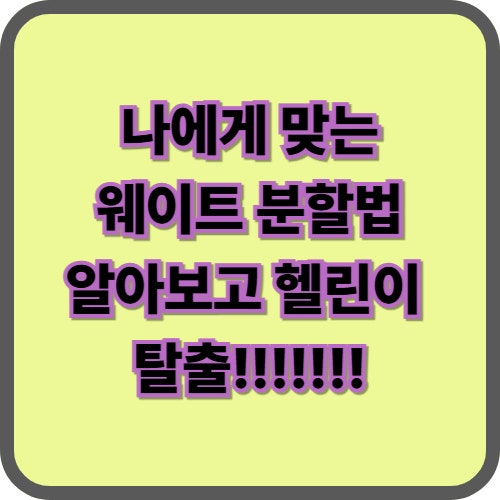  웨이트 트레이닝 분할법 총정리