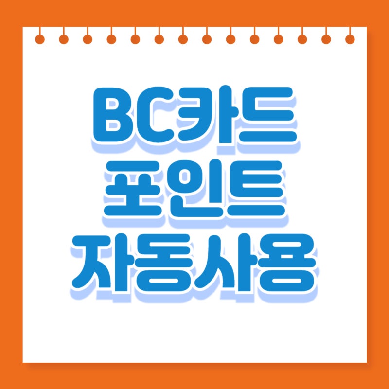 BC카드 포인트 자동사용 설정 방법 총정리｜사용처·오류 해결까지 한 번에