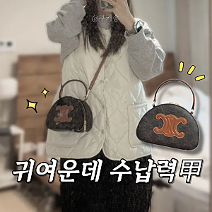 셀린느 가방 하프문 케이스 트리옹프 캔버스 카프스킨 명품 미니백 추천 토트·크로스백 후....